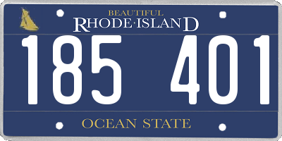 RI license plate 185401