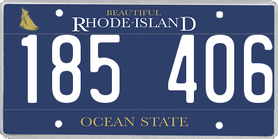 RI license plate 185406