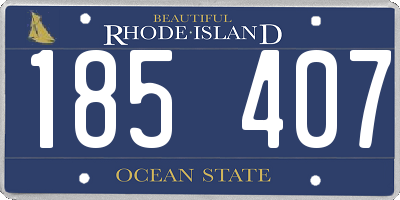 RI license plate 185407