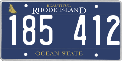RI license plate 185412
