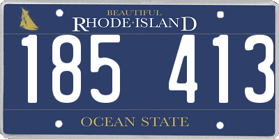 RI license plate 185413