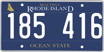 RI license plate 185416