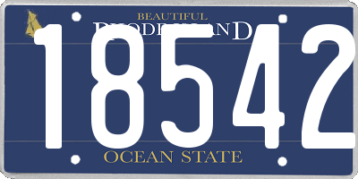 RI license plate 18542