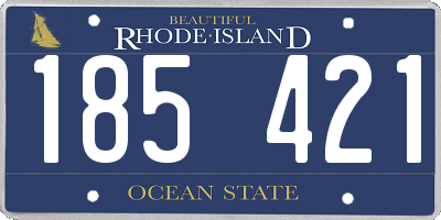 RI license plate 185421