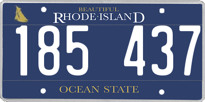 RI license plate 185437