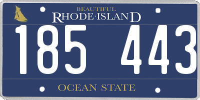 RI license plate 185443