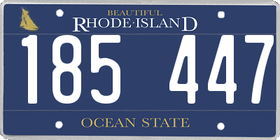 RI license plate 185447