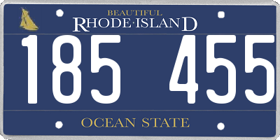 RI license plate 185455