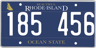 RI license plate 185456