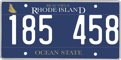 RI license plate 185458