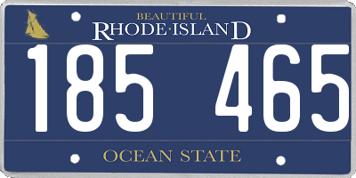 RI license plate 185465
