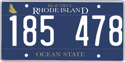 RI license plate 185478