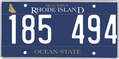 RI license plate 185494