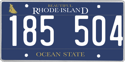 RI license plate 185504