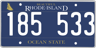 RI license plate 185533