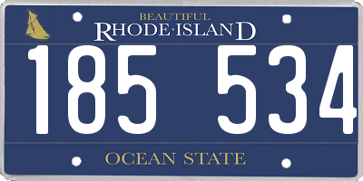 RI license plate 185534