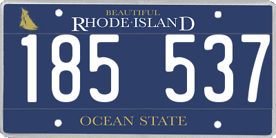 RI license plate 185537