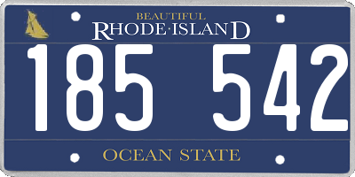 RI license plate 185542
