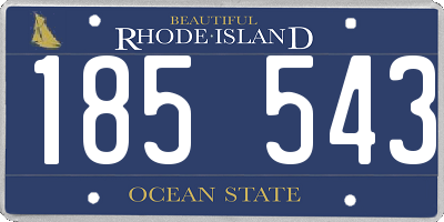 RI license plate 185543