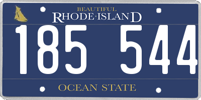 RI license plate 185544