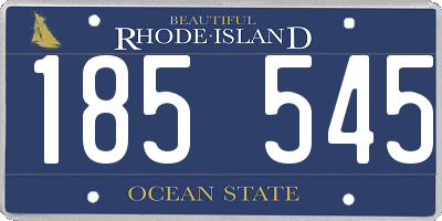 RI license plate 185545