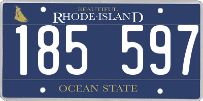 RI license plate 185597