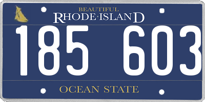 RI license plate 185603