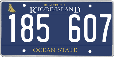 RI license plate 185607