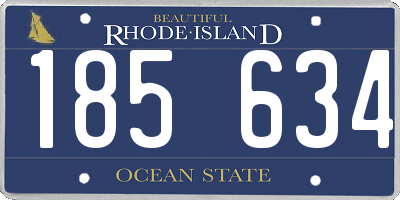 RI license plate 185634