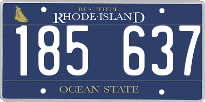 RI license plate 185637