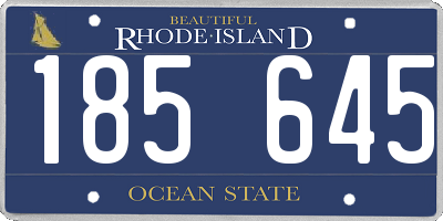 RI license plate 185645
