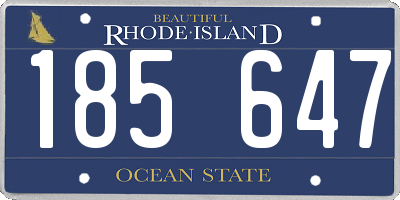 RI license plate 185647