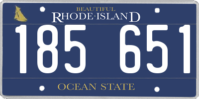 RI license plate 185651