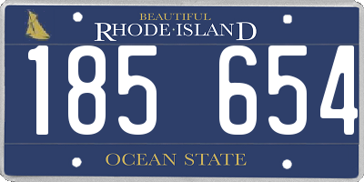 RI license plate 185654