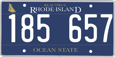 RI license plate 185657