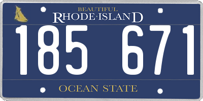 RI license plate 185671