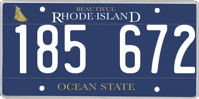 RI license plate 185672