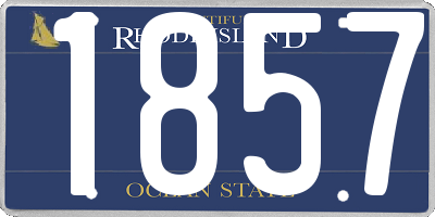 RI license plate 1857