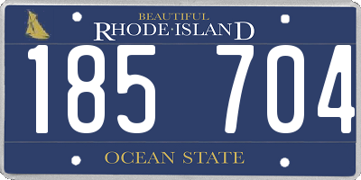 RI license plate 185704