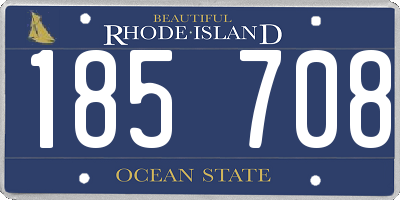 RI license plate 185708