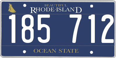 RI license plate 185712