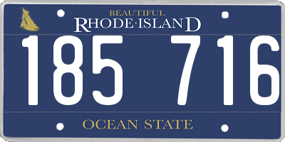 RI license plate 185716