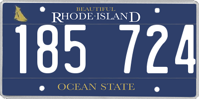 RI license plate 185724