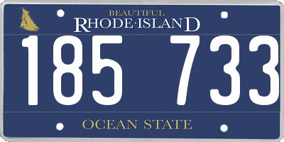 RI license plate 185733