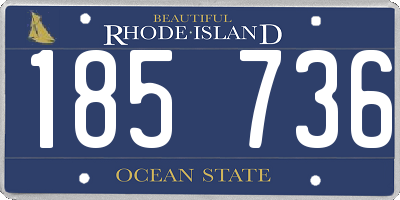 RI license plate 185736