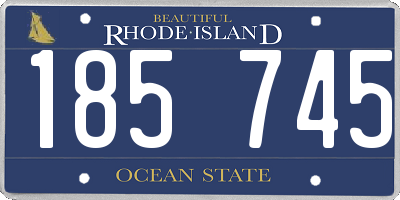 RI license plate 185745