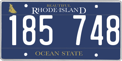 RI license plate 185748