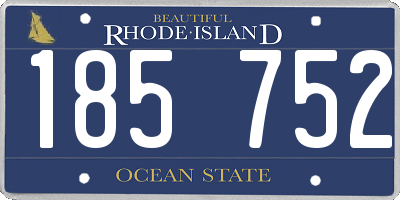 RI license plate 185752