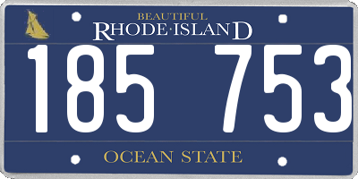 RI license plate 185753