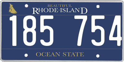 RI license plate 185754
